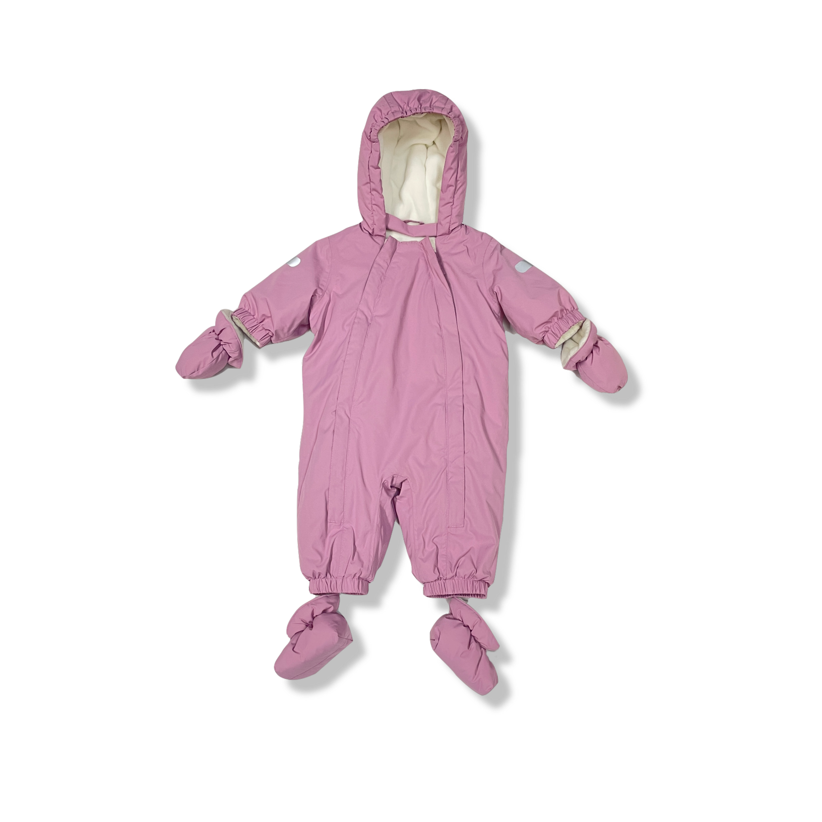 kids padded coverall with mittens and feet